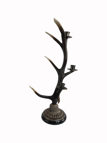 David Barrett Designer Deer Antler Candlestick - set of 2
