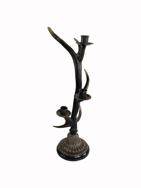 David Barrett Designer Deer Antler Candlestick - set of 2