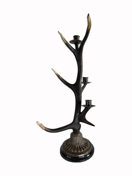 David Barrett Designer Deer Antler Candlestick - set of 2