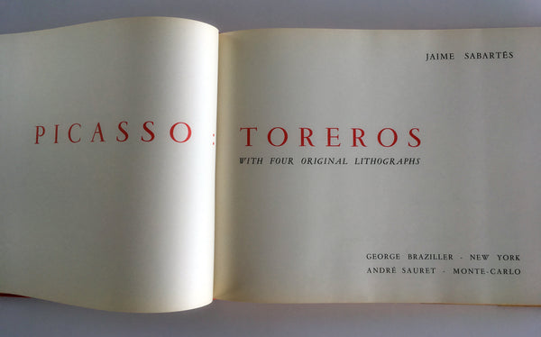 Pablo Picasso, Toreros (4 Original Lithographs by Pablo Picasso and Jamie Sabartes) 1961