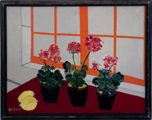 Untitled (2 Lemons, 3 Potted Flowers by a Window)