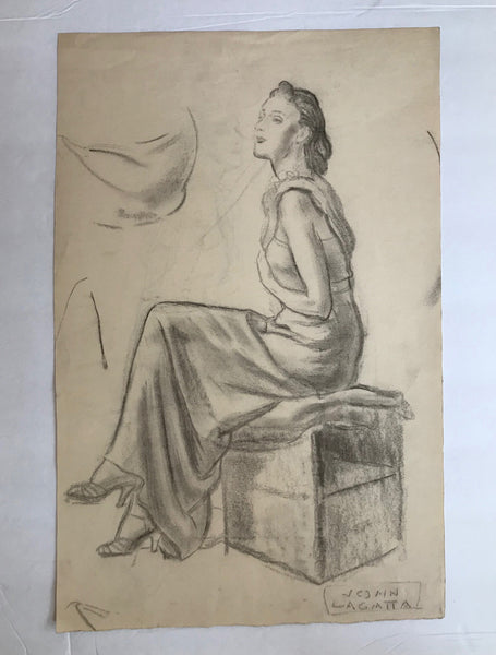 John Lagatta, Untitled: Seated Lady, Early to Mid 20th Century